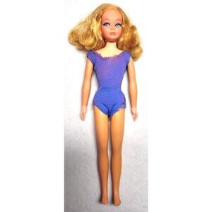 Vtg 1969 Dramatic Living Skipper Doll Rare Blue Swimsuit TNT Rooted Lashes